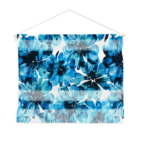 Marta Barragan Camarasa Blueish flowery brushstrokes Wall Hanging Landscape