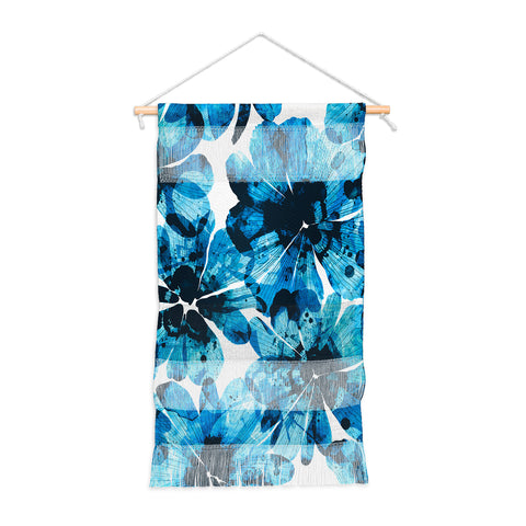 Marta Barragan Camarasa Blueish flowery brushstrokes Wall Hanging Portrait