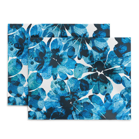 Marta Barragan Camarasa Blueish flowery brushstrokes Placemat