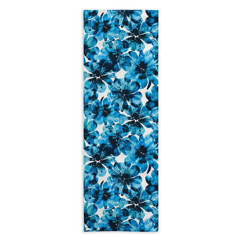 Marta Barragan Camarasa Blueish flowery brushstrokes Yoga Towel