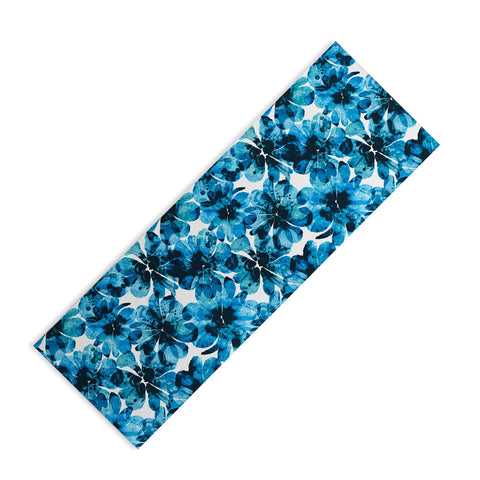 Marta Barragan Camarasa Blueish flowery brushstrokes Yoga Mat