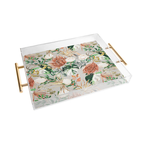 Marta Barragan Camarasa Bohem tropical bloom Acrylic Tray