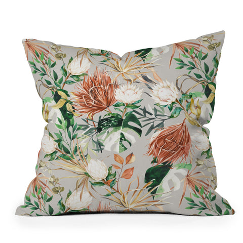 Marta Barragan Camarasa Bohem tropical bloom Outdoor Throw Pillow