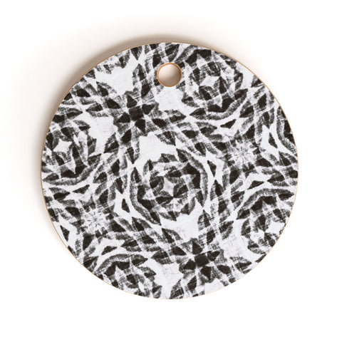 Marta Barragan Camarasa Bohemian mosaic BW 23 Cutting Board Round