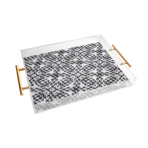 Marta Barragan Camarasa Bohemian mosaic BW 23 Acrylic Tray