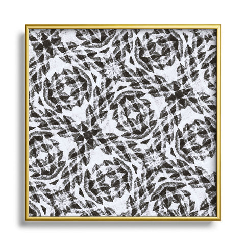 Marta Barragan Camarasa Bohemian mosaic BW 23 Square Metal Framed Art Print