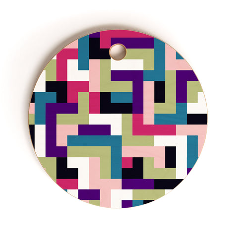 Marta Barragan Camarasa Boho Tetris PTT Cutting Board Round