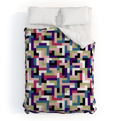 Marta Barragan Camarasa Boho Tetris PTT Duvet Cover