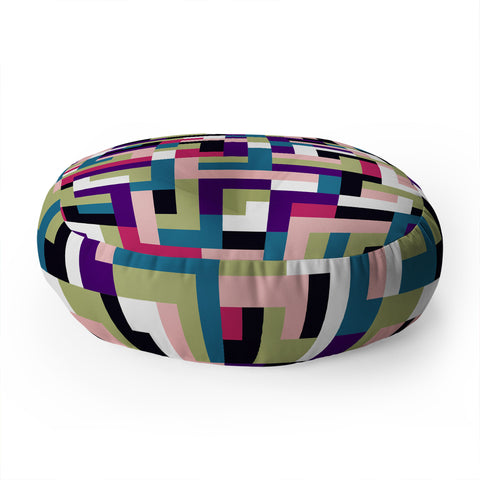 Marta Barragan Camarasa Boho Tetris PTT Floor Pillow Round