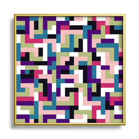 Marta Barragan Camarasa Boho Tetris PTT Square Metal Framed Art Print