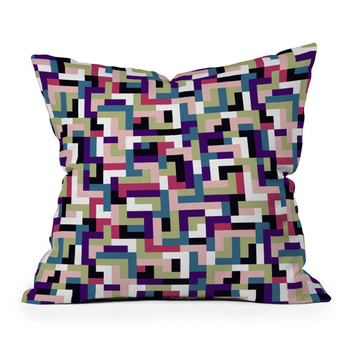 Marta Barragan Camarasa Boho Tetris PTT Outdoor Throw Pillow