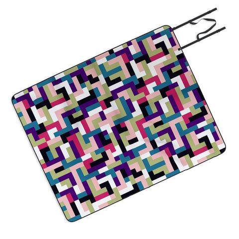 Marta Barragan Camarasa Boho Tetris PTT Picnic Blanket