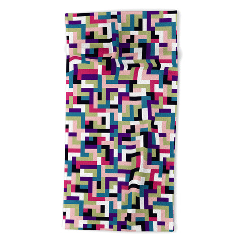 Marta Barragan Camarasa Boho Tetris PTT Beach Towel