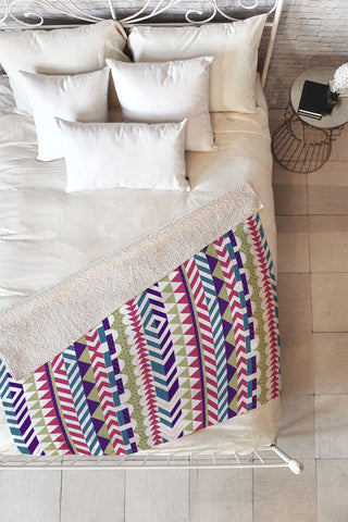 Marta Barragan Camarasa Boho tribal PTT Fleece Throw Blanket