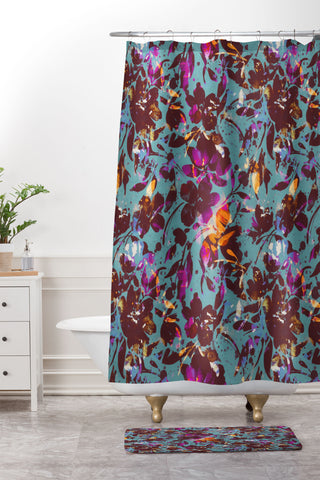 Marta Barragan Camarasa Bold Floral Expression Shower Curtain And Mat