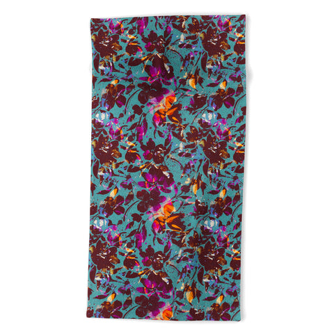 Marta Barragan Camarasa Bold Floral Expression Beach Towel