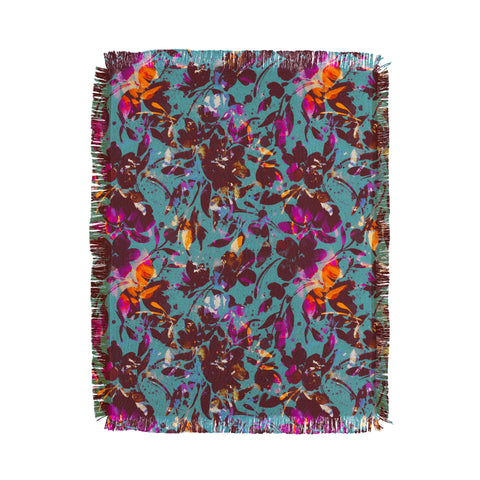 Marta Barragan Camarasa Bold Floral Expression Throw Blanket