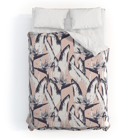 Marta Barragan Camarasa Botanical bird of paradise Duvet Cover