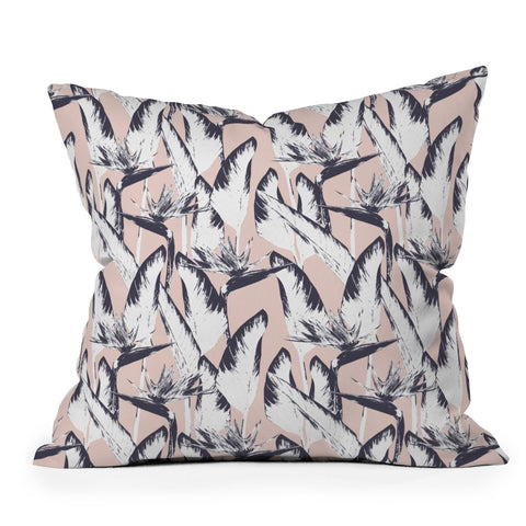 Marta Barragan Camarasa Botanical bird of paradise Outdoor Throw Pillow