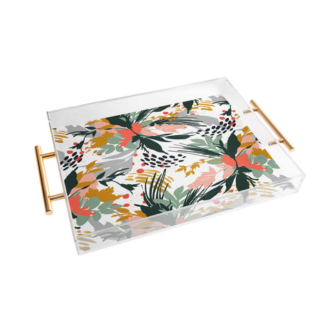 Marta Barragan Camarasa Botanical brush strokes I Acrylic Tray