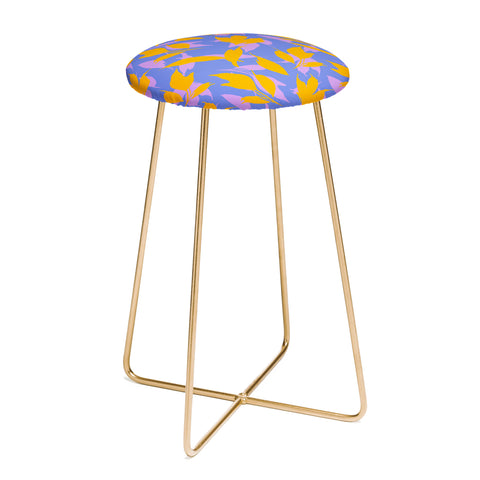 Marta Barragan Camarasa Botanical leaves simple LAV Counter Stool
