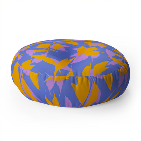 Marta Barragan Camarasa Botanical leaves simple LAV Floor Pillow Round