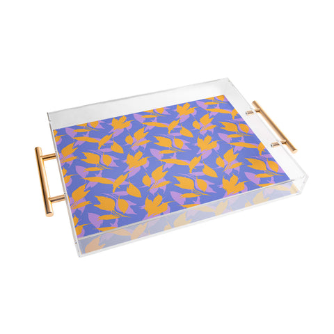 Marta Barragan Camarasa Botanical leaves simple LAV Acrylic Tray