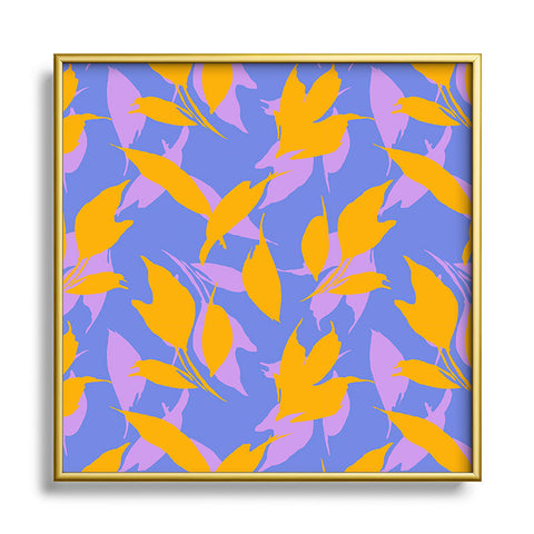 Marta Barragan Camarasa Botanical leaves simple LAV Square Metal Framed Art Print