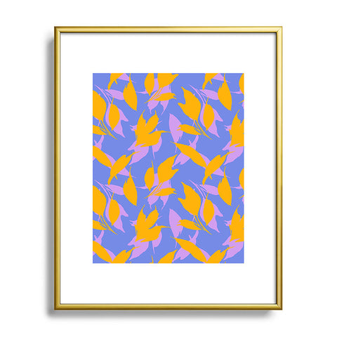 Marta Barragan Camarasa Botanical leaves simple LAV Metal Framed Art Print