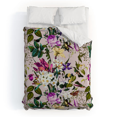 Marta Barragan Camarasa Bouquets and hummingbirds Duvet Cover