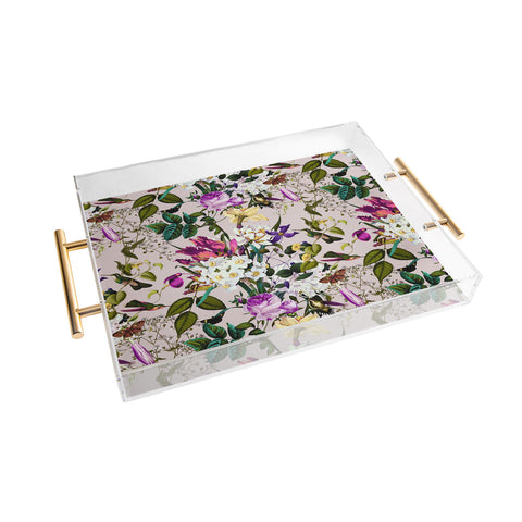 Marta Barragan Camarasa Bouquets and hummingbirds Acrylic Tray