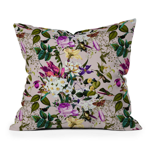 Marta Barragan Camarasa Bouquets and hummingbirds Outdoor Throw Pillow