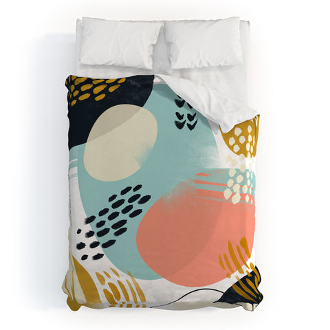 Marta Barragan Camarasa Brushstrokes abstract art Duvet Cover