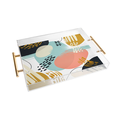 Marta Barragan Camarasa Brushstrokes abstract art Acrylic Tray