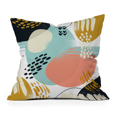 Marta Barragan Camarasa Brushstrokes abstract art Outdoor Throw Pillow