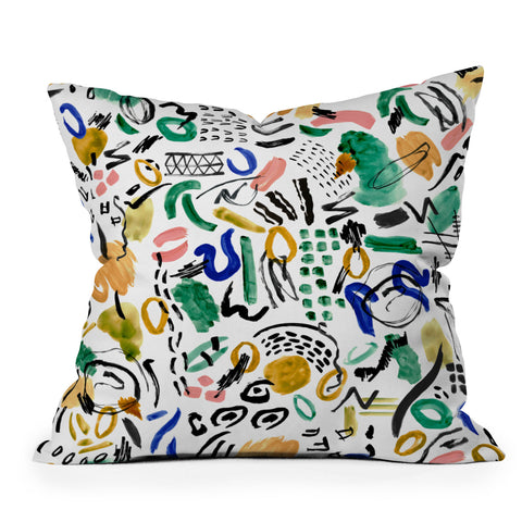 Marta Barragan Camarasa Brushstrokes art Outdoor Throw Pillow