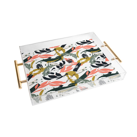 Marta Barragan Camarasa Brushstrokes of nature I Acrylic Tray