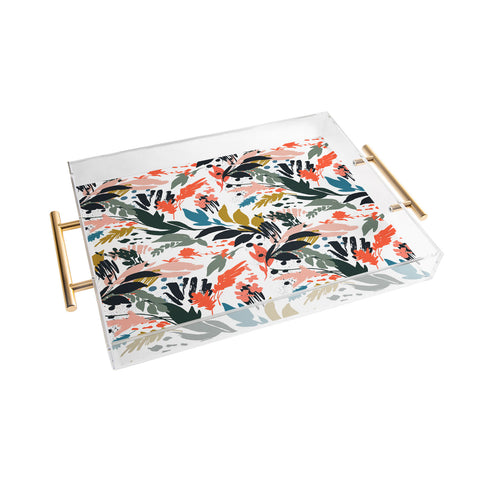 Marta Barragan Camarasa Brushstrokes of nature III Acrylic Tray