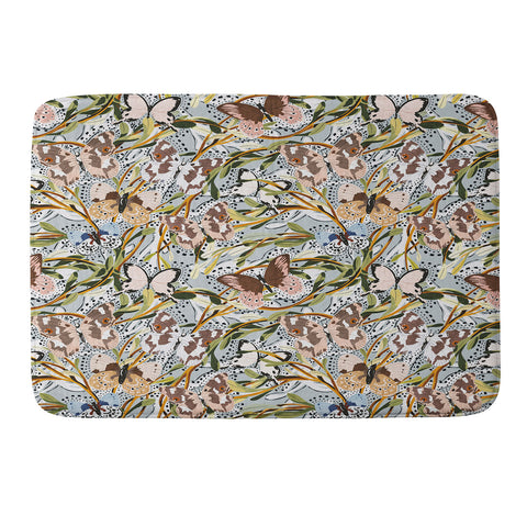 Marta Barragan Camarasa Butterflies in the meadow A Memory Foam Bath Mat
