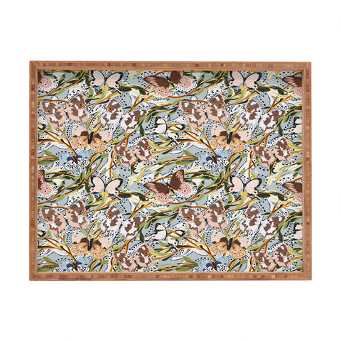Marta Barragan Camarasa Butterflies in the meadow A Rectangular Tray