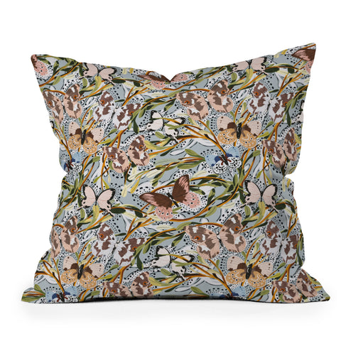 Marta Barragan Camarasa Butterflies in the meadow A Throw Pillow