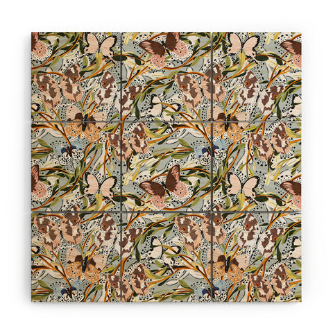 Marta Barragan Camarasa Butterflies in the meadow A Wood Wall Mural