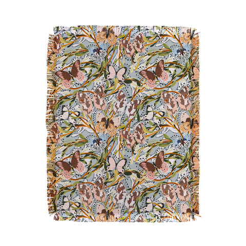 Marta Barragan Camarasa Butterflies in the meadow A Throw Blanket