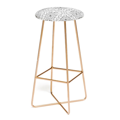 Marta Barragan Camarasa BW starry abstract mosaic Bar Stool