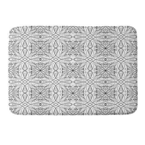 Marta Barragan Camarasa BW starry abstract mosaic Memory Foam Bath Mat