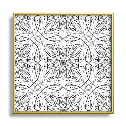 Marta Barragan Camarasa BW starry abstract mosaic Square Metal Framed Art Print