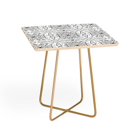Marta Barragan Camarasa BW starry abstract mosaic Side Table