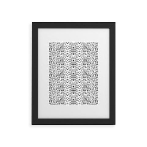 Marta Barragan Camarasa BW starry abstract mosaic Framed Art Print