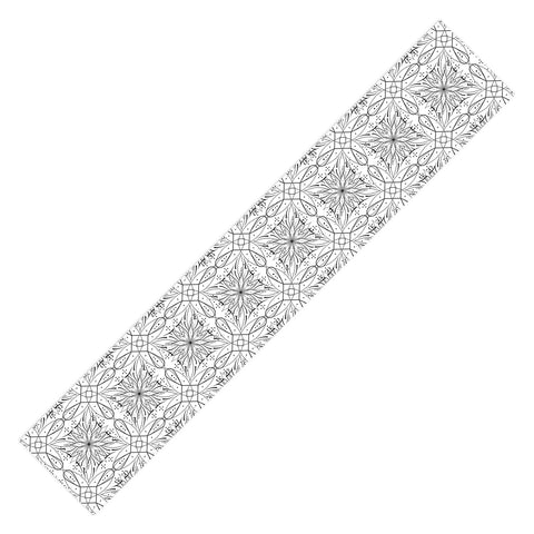 Marta Barragan Camarasa BW starry abstract mosaic Table Runner