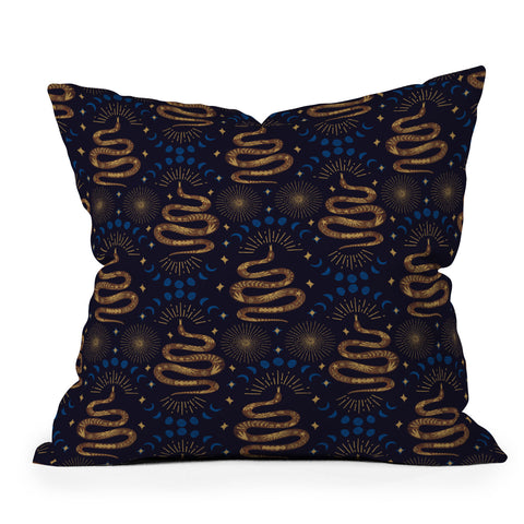 Marta Barragan Camarasa Celestial Serpent Charm Outdoor Throw Pillow
